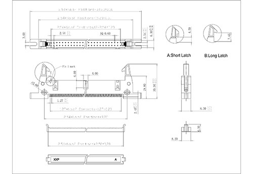 LHDI01 2.54mm Ejector Header IDC Type With Mounting Ears